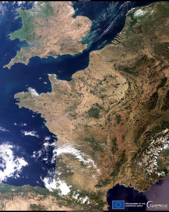Satelliten-Aufnahme von Frankreich