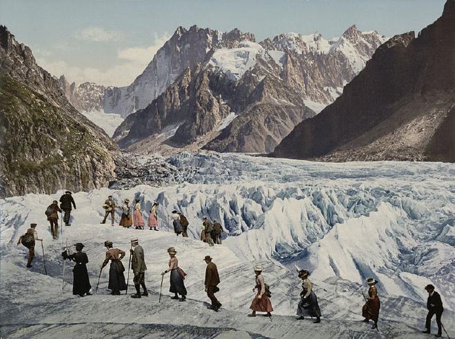 Der Gletscher Mer de Glace im Mont-Blanc-Massiv